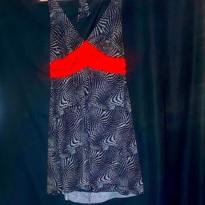 Torrid Halter Top Sleeveless Plus Size Dress, Size 2X, Black, White and Red